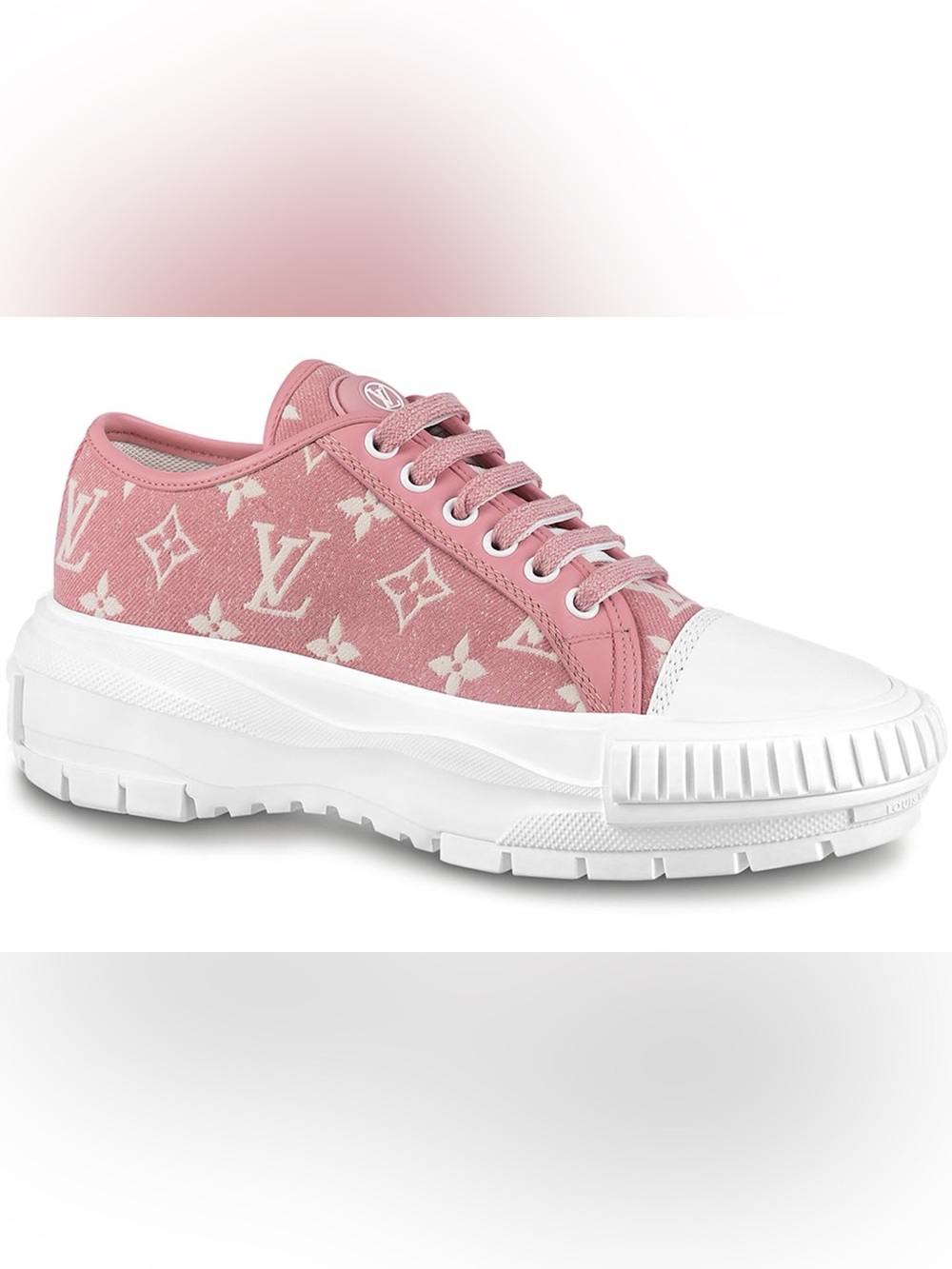Louis Vuitton Pink Monogram Canvas Low-Top Sneaker (Pink & White)